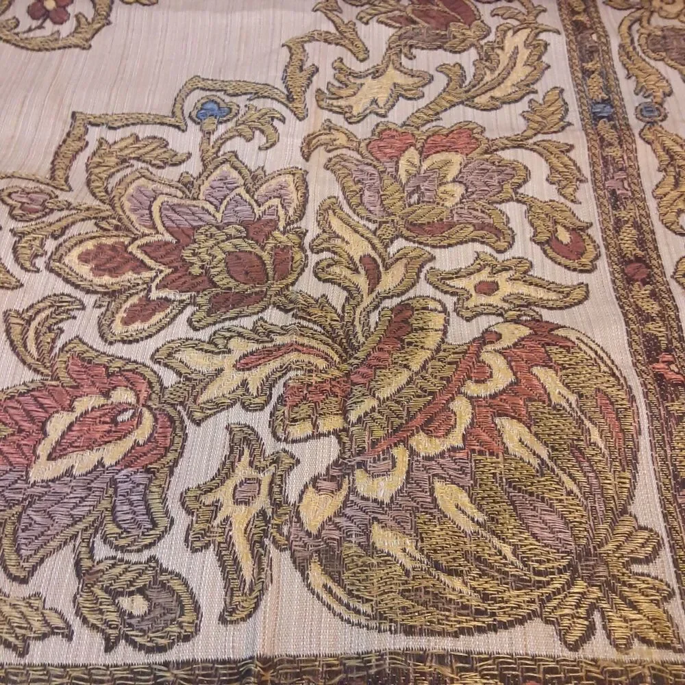 Vintage Woven And Fringed Tablecloth Middle Eastern Eclectic Urduian